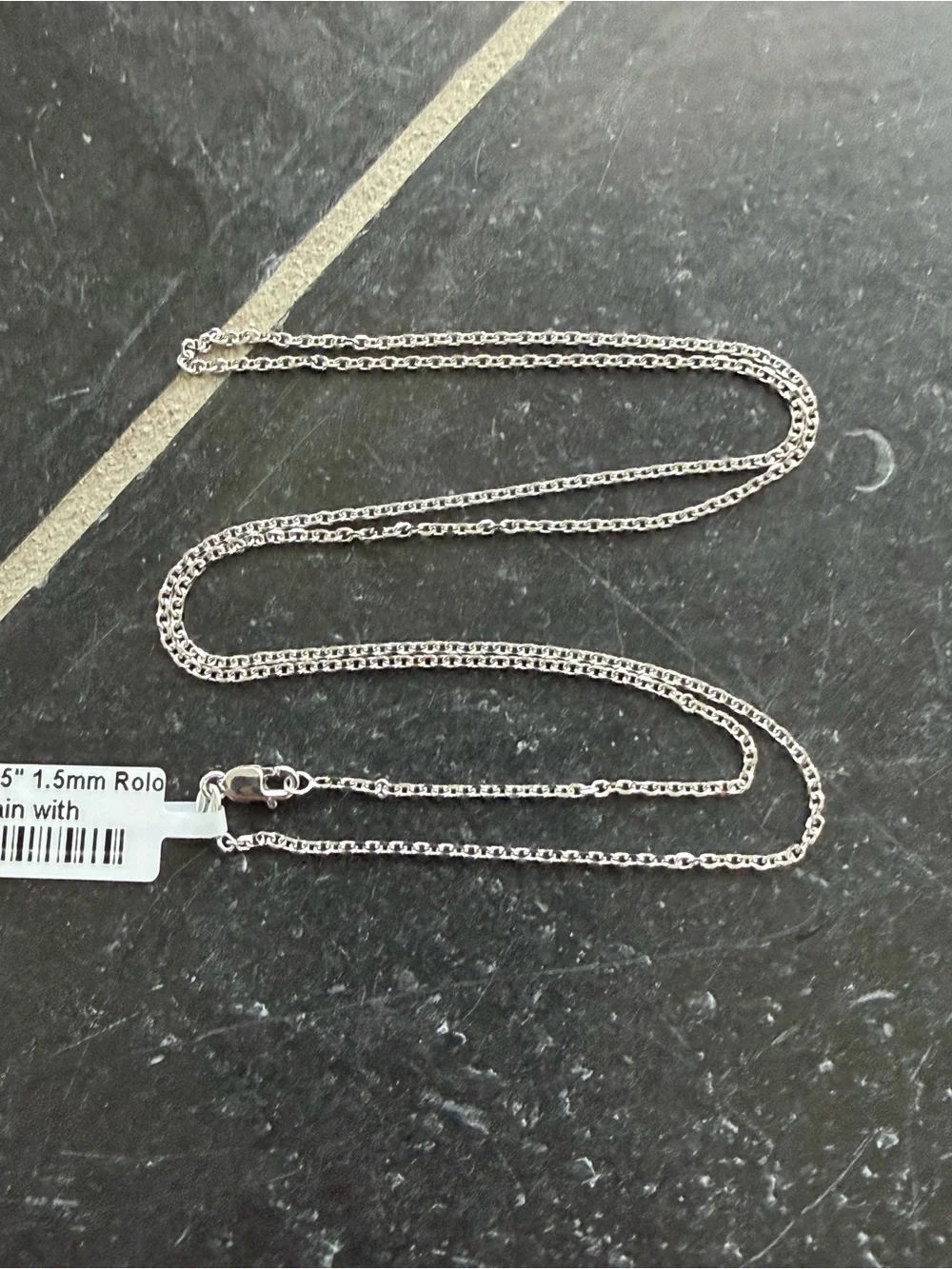 14kt. White Gold Faceted Rolo link Chain Necklace - 21.5